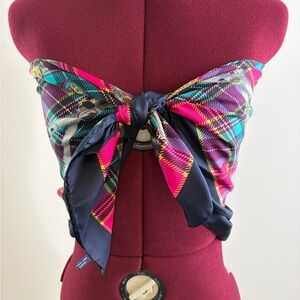 Colorful Plaid 100% Silk Scarf